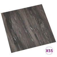 Produktbild för Golvplankor 55 pcs Mörkgrå 5,11 m² PVC