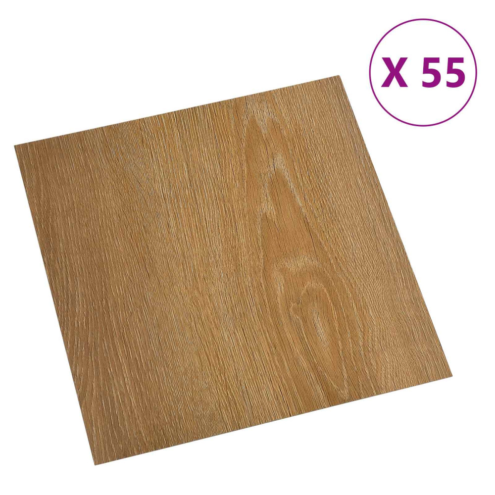 Produktbild för Golvplankor 55 pcs Brun 5,11 m² PVC