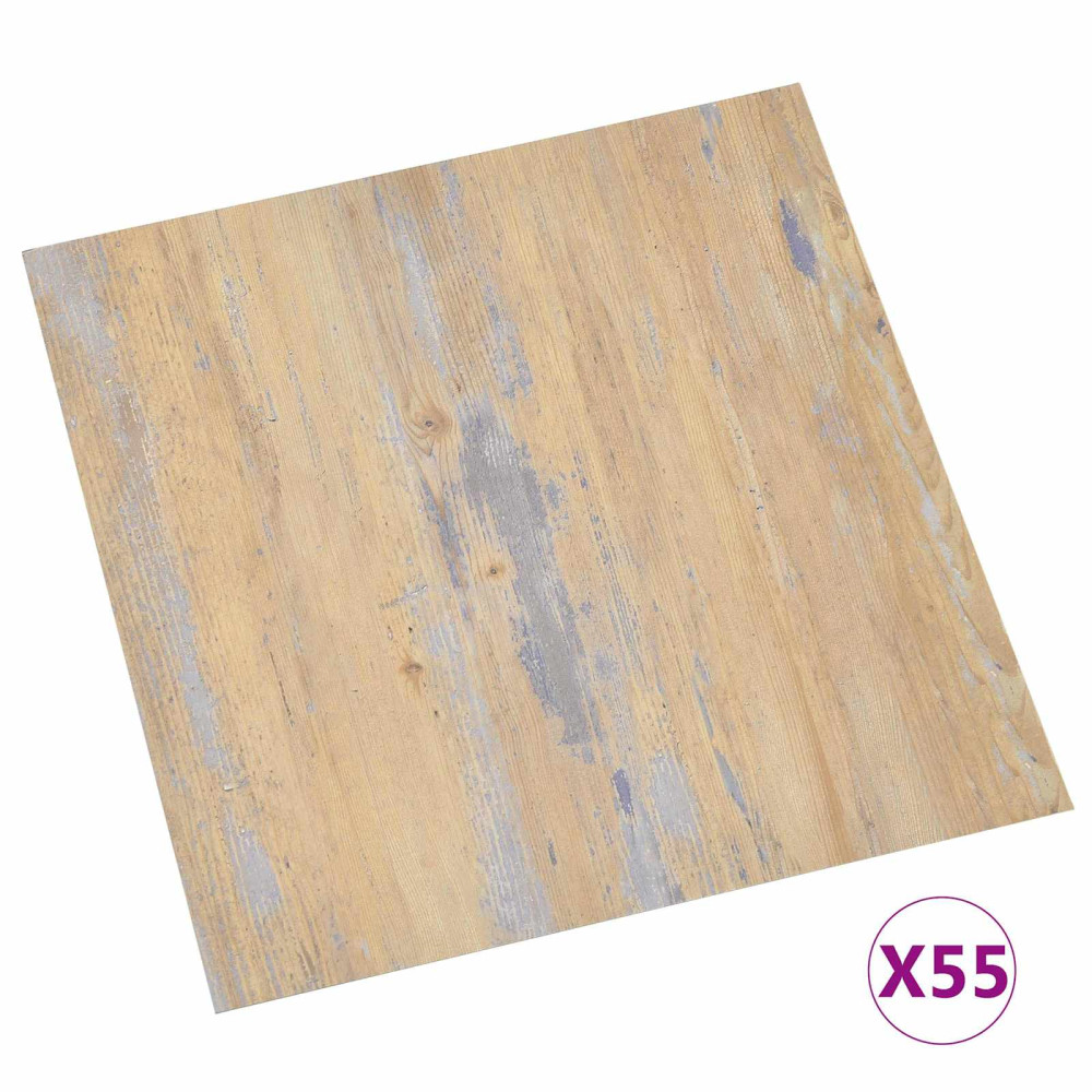 Produktbild för Golvplankor 5,11 m² 55 pcs PVC Brun och Grå