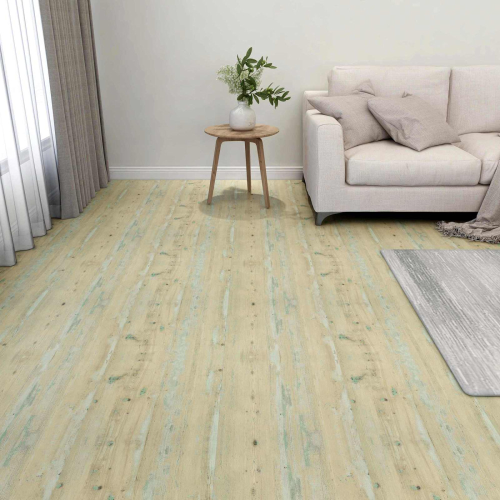 Produktbild för Golvplankor 5,11 m² 55 pcs PVC Vit och Ljusbrun