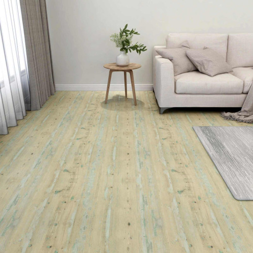 vidaXL Golvplankor 5,11 m² 55 pcs PVC Vit och Ljusbrun