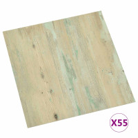 Produktbild för Golvplankor 5,11 m² 55 pcs PVC Vit och Ljusbrun