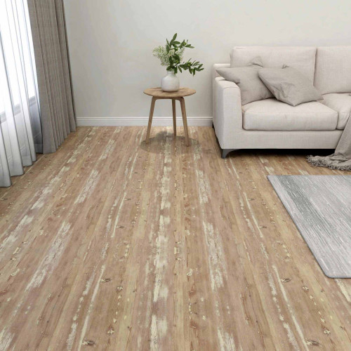 vidaXL Golvplankor 5,11 m² 55 pcs PVC Kräm och Ljusbrun