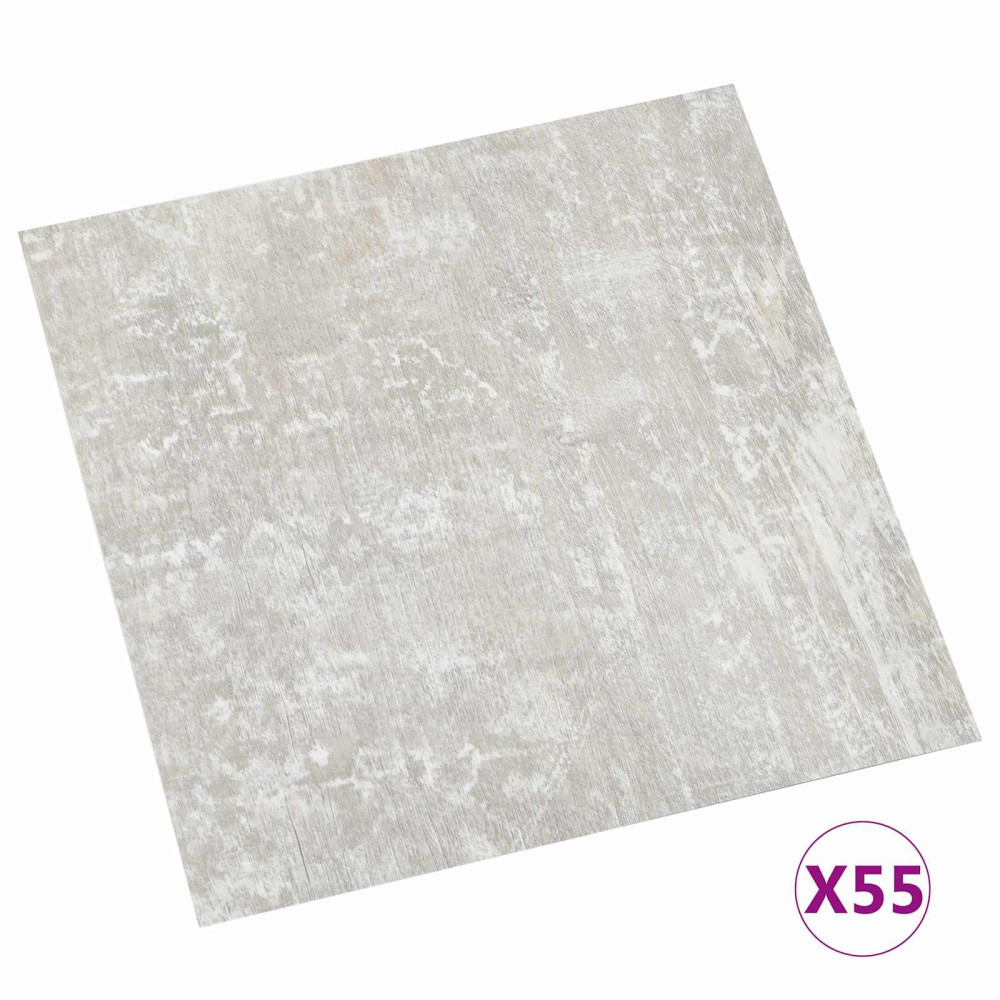 Produktbild för Golvplankor 5,11 m² 55 pcs PVC Vit och trä