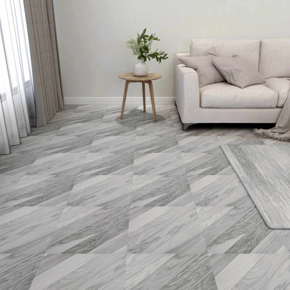 Produktbild för Golvplankor 55 pcs Grå 5,11 m² PVC