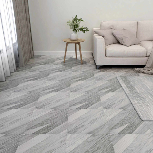 vidaXL Golvplankor 55 pcs Grå 5,11 m² PVC