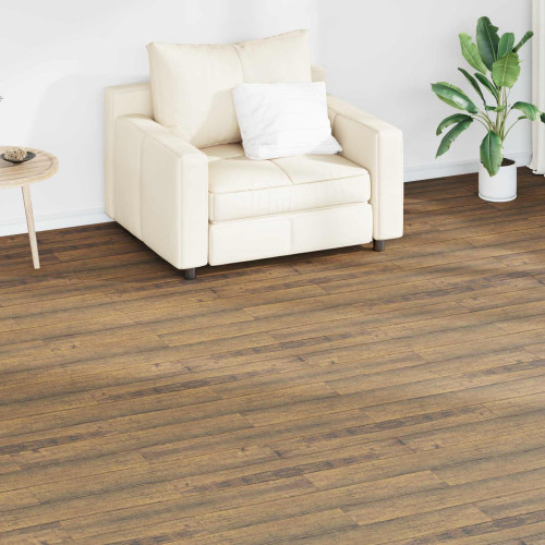 vidaXL Golvplankor 18 pcs Valnöt Brun 2,51 m² PVC