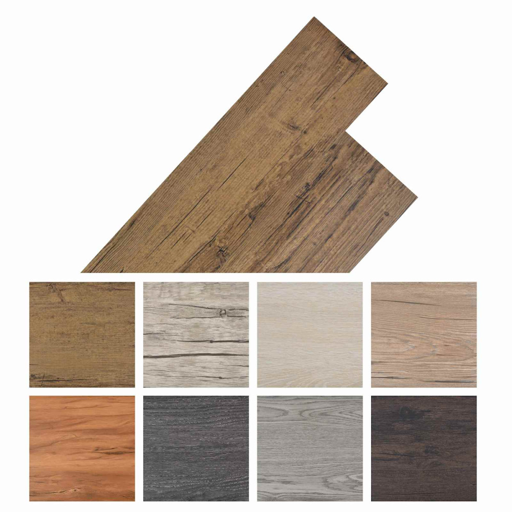 Produktbild för Golvplankor 18 pcs Valnöt Brun 2,51 m² PVC