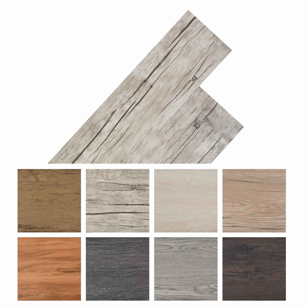 Produktbild för Golvplankor 2,51 m² 18 pcs PVC Ekfärgad