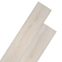Produktbild för Golvplankor 18 pcs Ek Klassisk Vit 2,51 m² PVC