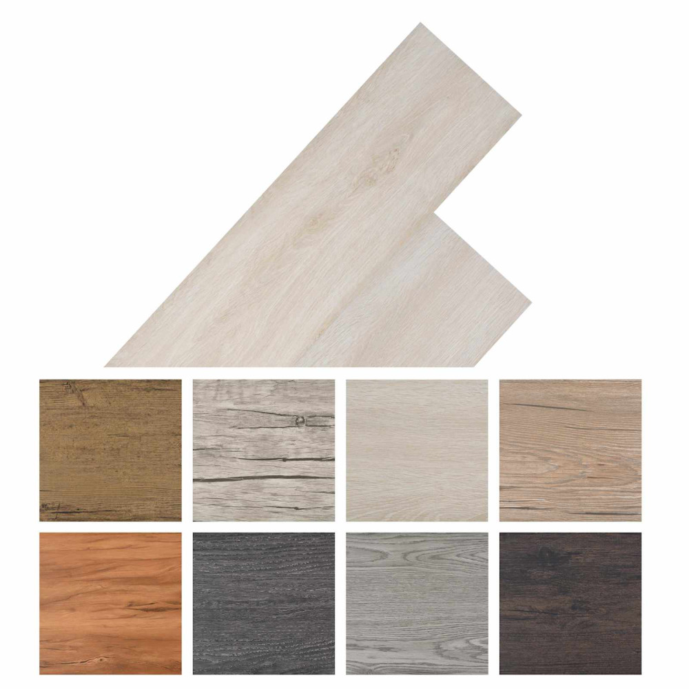Produktbild för Golvplankor 18 pcs Ek Klassisk Vit 2,51 m² PVC