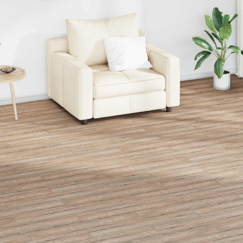 vidaXL Golvplankor 18 pcs Ek Brun 2,51 m² PVC