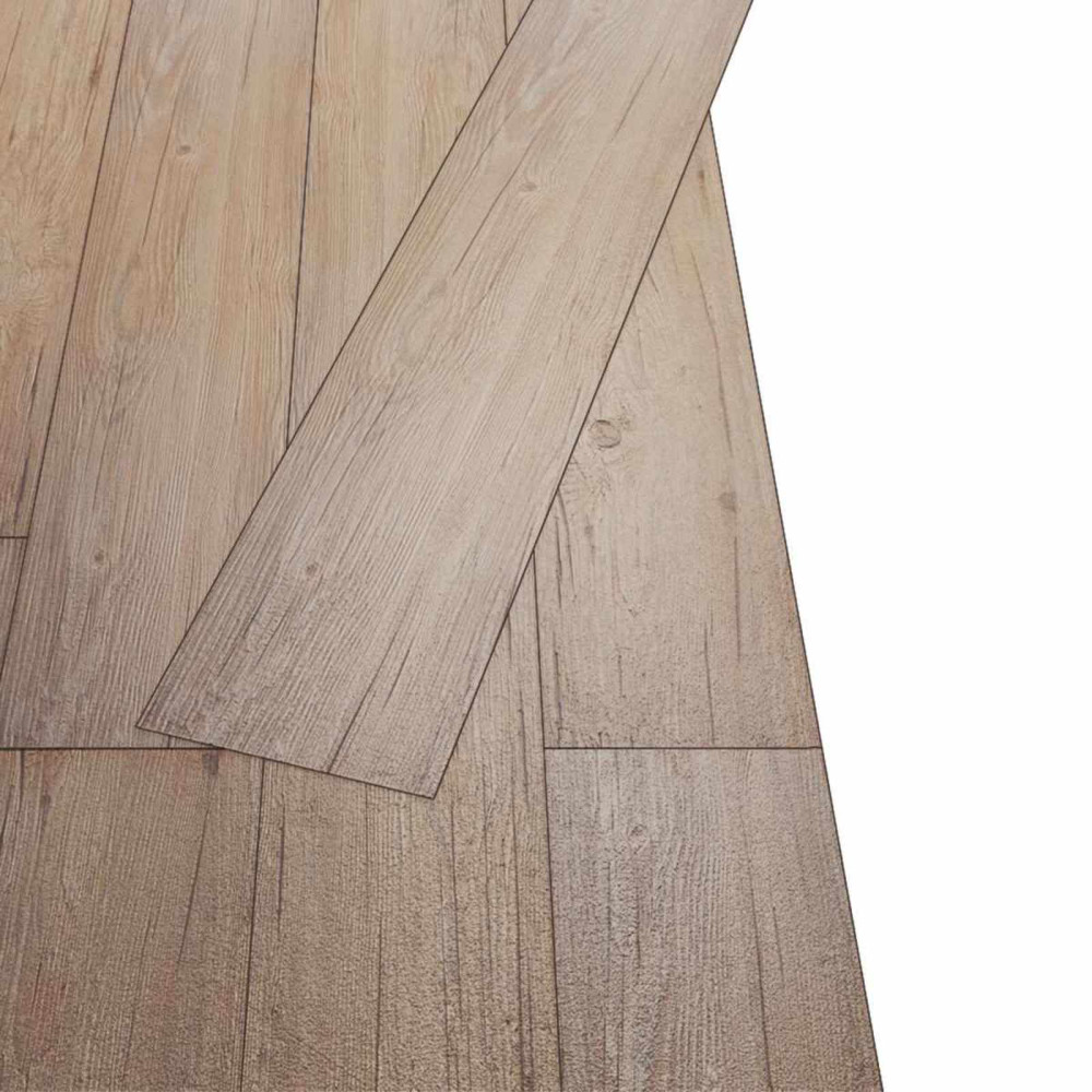 Produktbild för Golvplankor 18 pcs Ek Brun 2,51 m² PVC