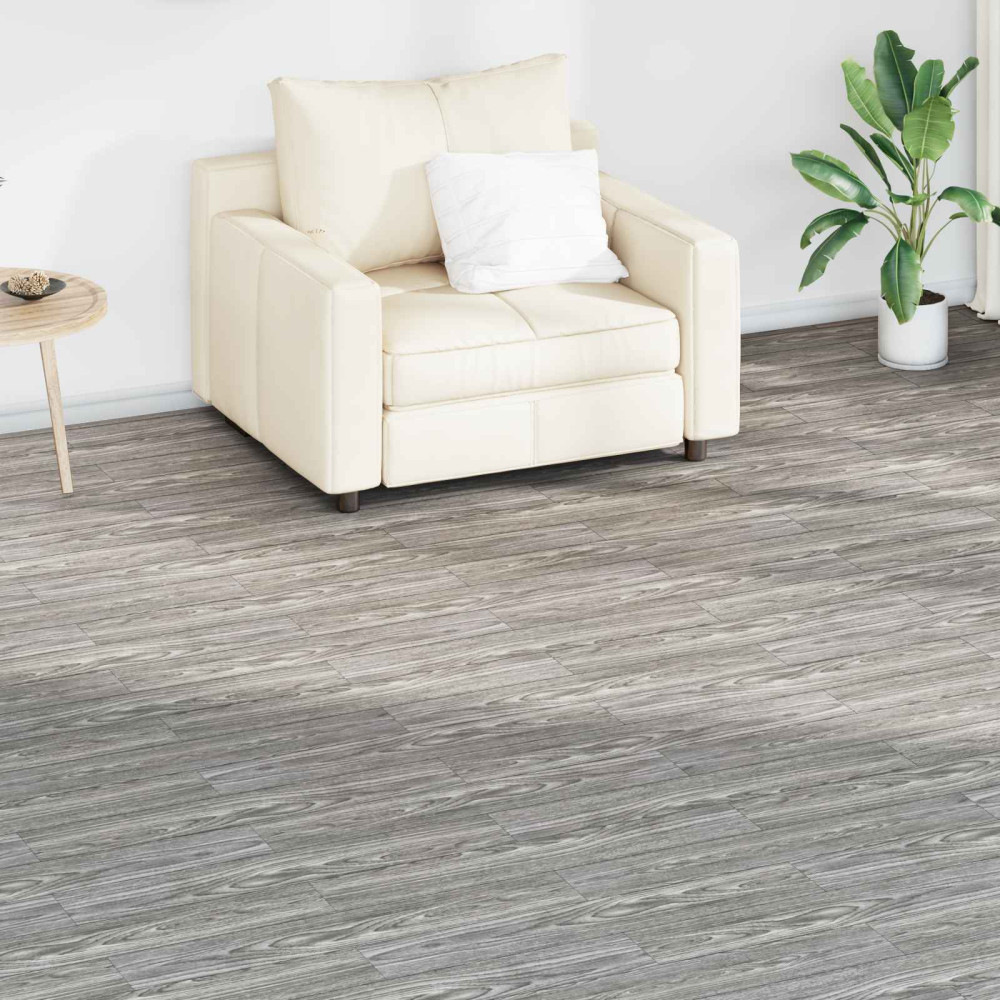 Produktbild för Golvplankor 18 pcs Mörkgrå 2,51 m² PVC