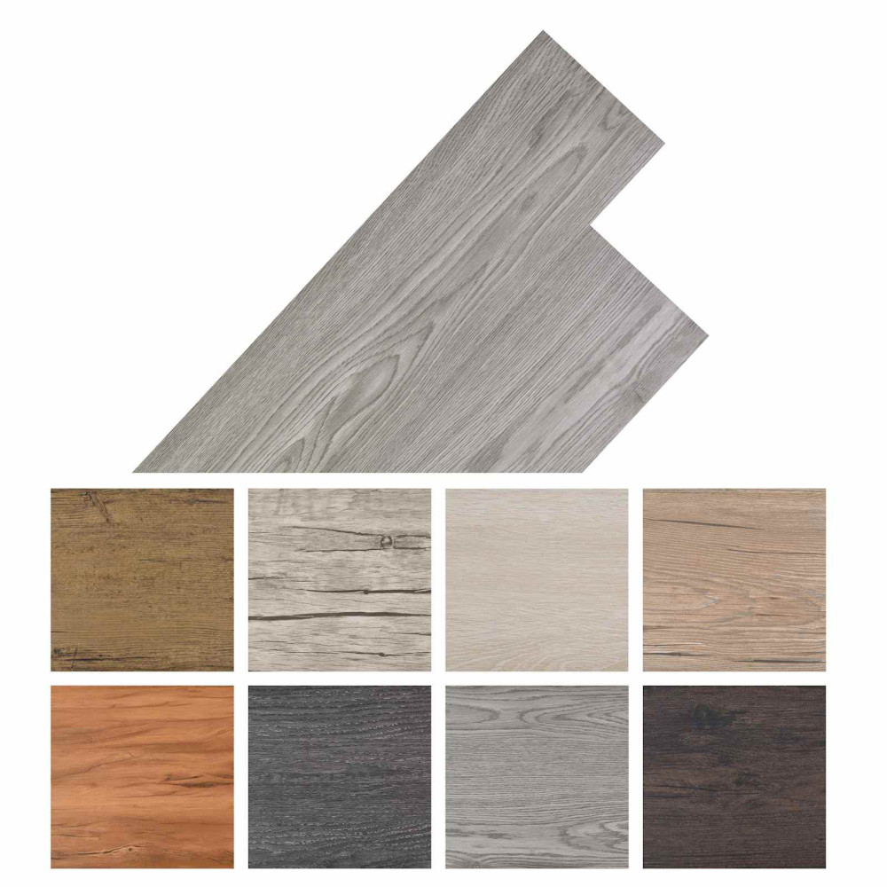 Produktbild för Golvplankor 18 pcs Mörkgrå 2,51 m² PVC