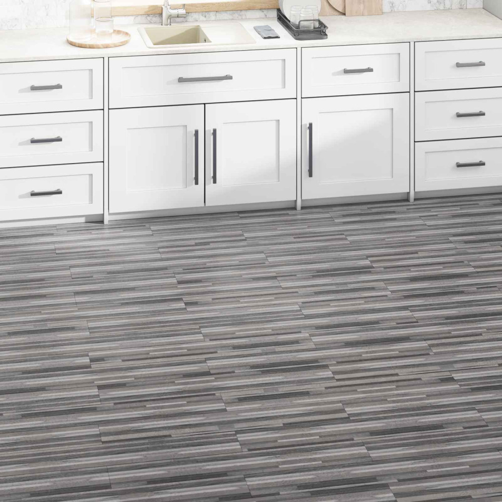 Produktbild för Golvplankor 2,51 m² 18 pcs PVC Randig Grå