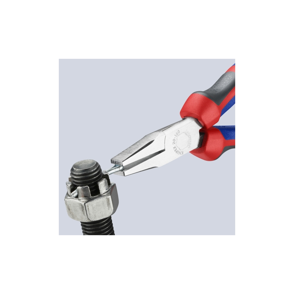 Produktbild för Knipex 20 05 160, Nåltänger, Kromvanadinstål, Plast, Blå, Rö...