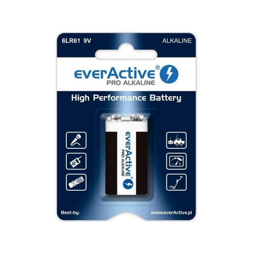 everActive Alkaliskt batteri 6LR61 9V (R9*) everActive Pro Alkaline – 1...