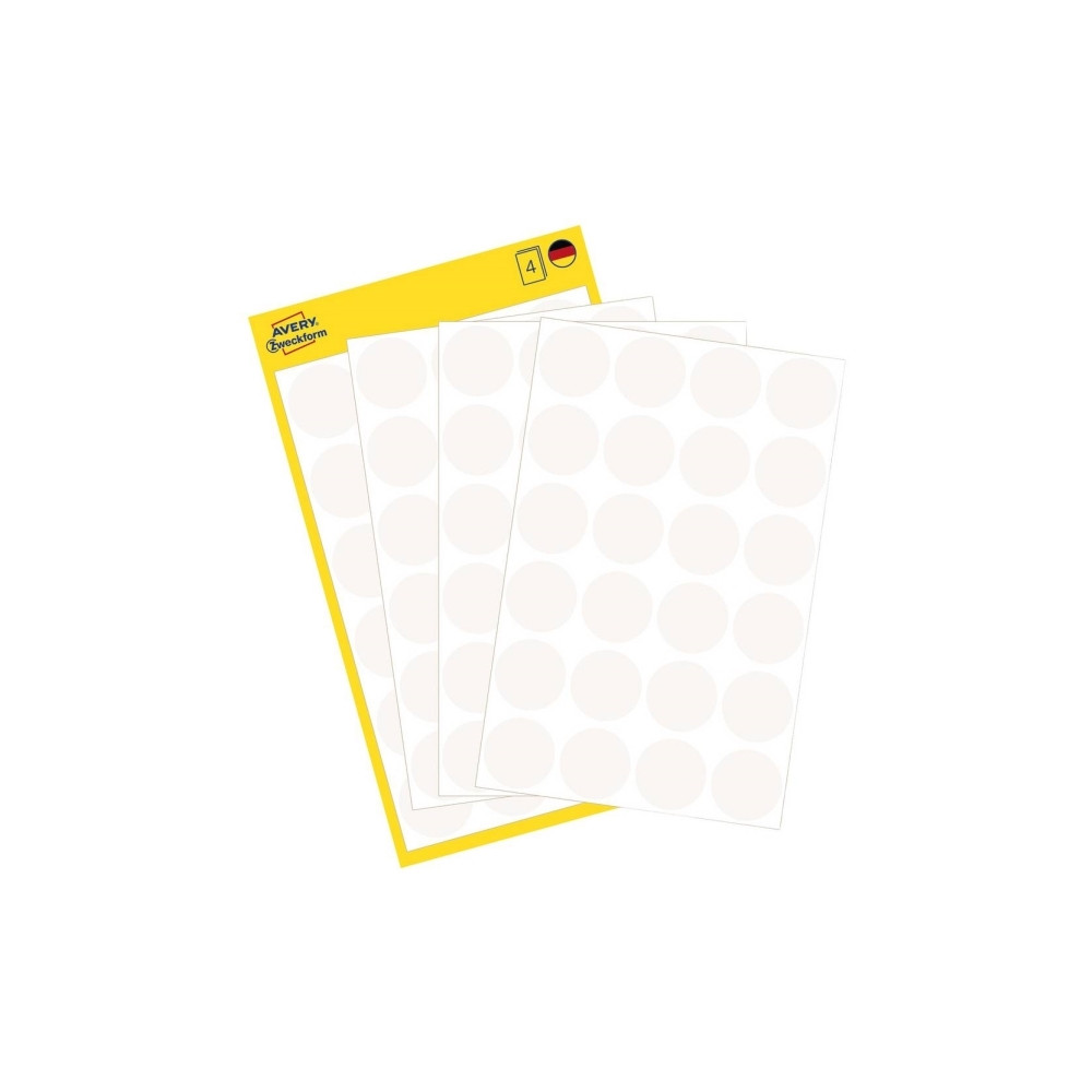 Produktbild för Avery Zweckform färgkodningspunkt - 1,8 cm diameter - vit (paket om 96)