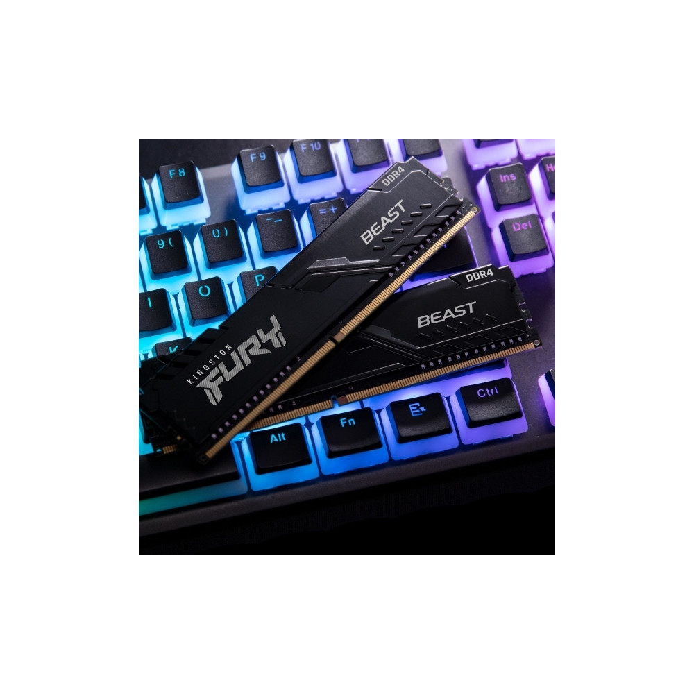 Produktbild för Kingston FURY Beast - DDR4 - sats - 32 GB: 2 x 16 GB - DIMM 288-pin / PC4-28800 - ej buffrad
