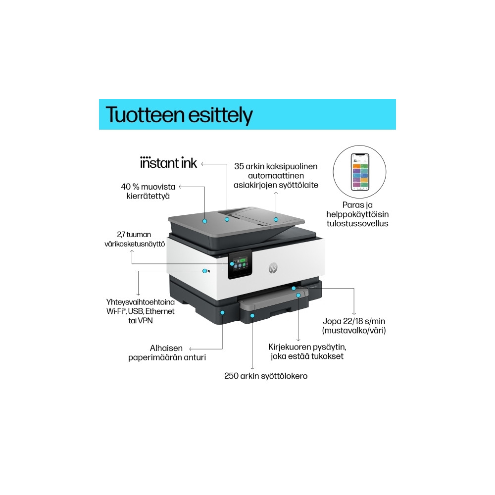 Produktbild för HP Officejet Pro 9122e All-in-One