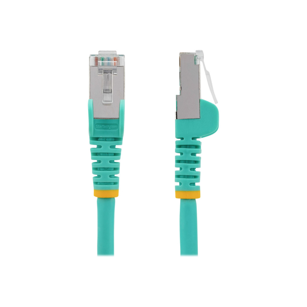 Produktbild för StarTech.com 10m CAT6a Ethernet Cable - Aqua - Low Smoke Zero Halogen (LSZH) - 10GbE 500MHz 100W PoE++ Snagless RJ-45 w/Strain Reliefs S/FTP Network Patch Cord - patch-kabel - 10 m - havsblå