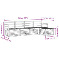 Produktbild för Utomhussoffset 5 pcs Naturfärg