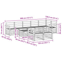 Produktbild för Soffgrupper 9 pcs Naturfärg Massivt Akaciaträ