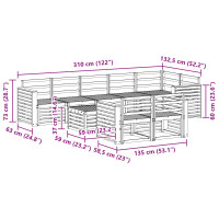 Produktbild för Soffgrupper 9 pcs Naturfärg Massivt Akaciaträ