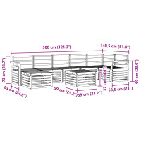 Produktbild för Utomhussoffset 8 pcs Naturfärg Massivt Akaciaträ