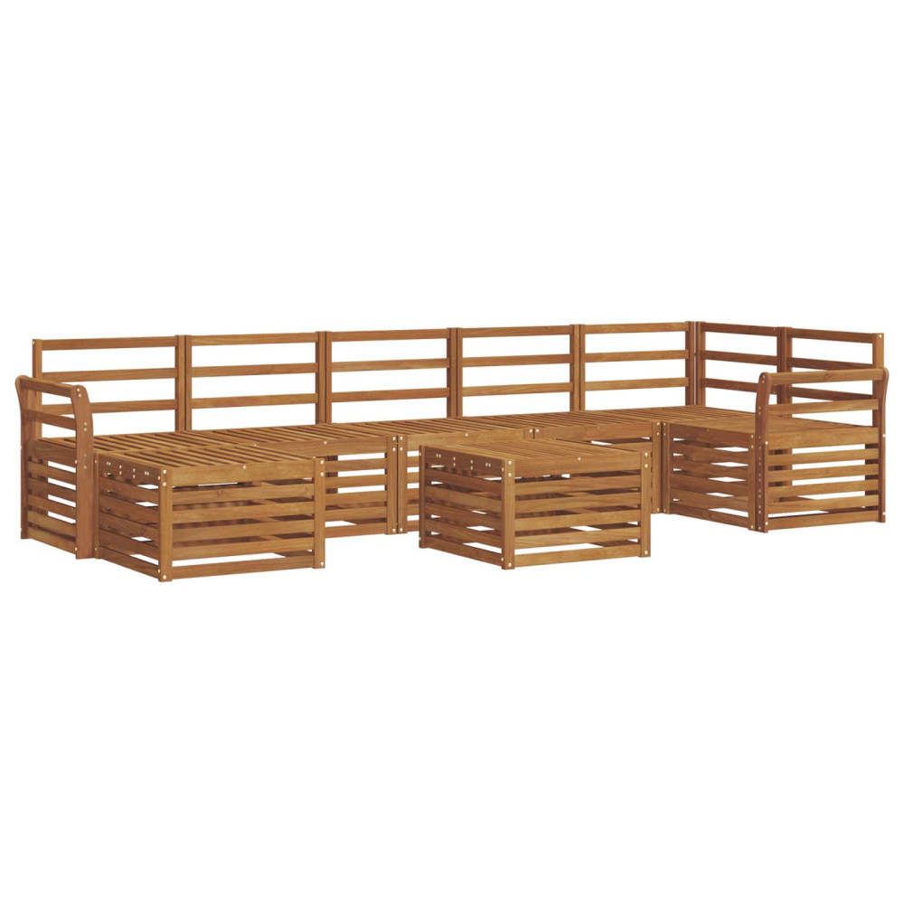 Produktbild för Utomhussoffset 8 pcs Naturfärg Massivt Akaciaträ