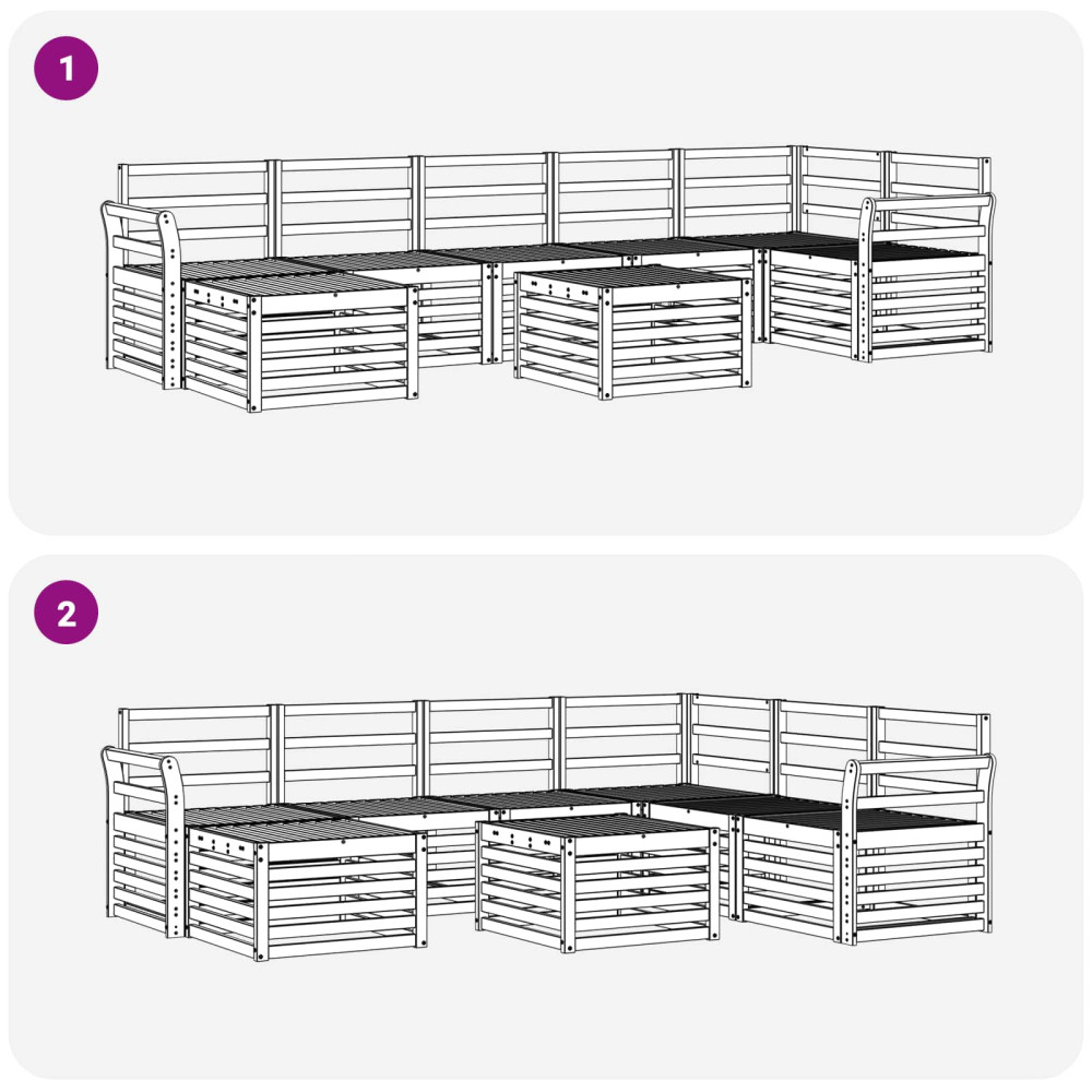 Produktbild för Utomhussoffset 8 pcs Naturfärg Massivt Akaciaträ