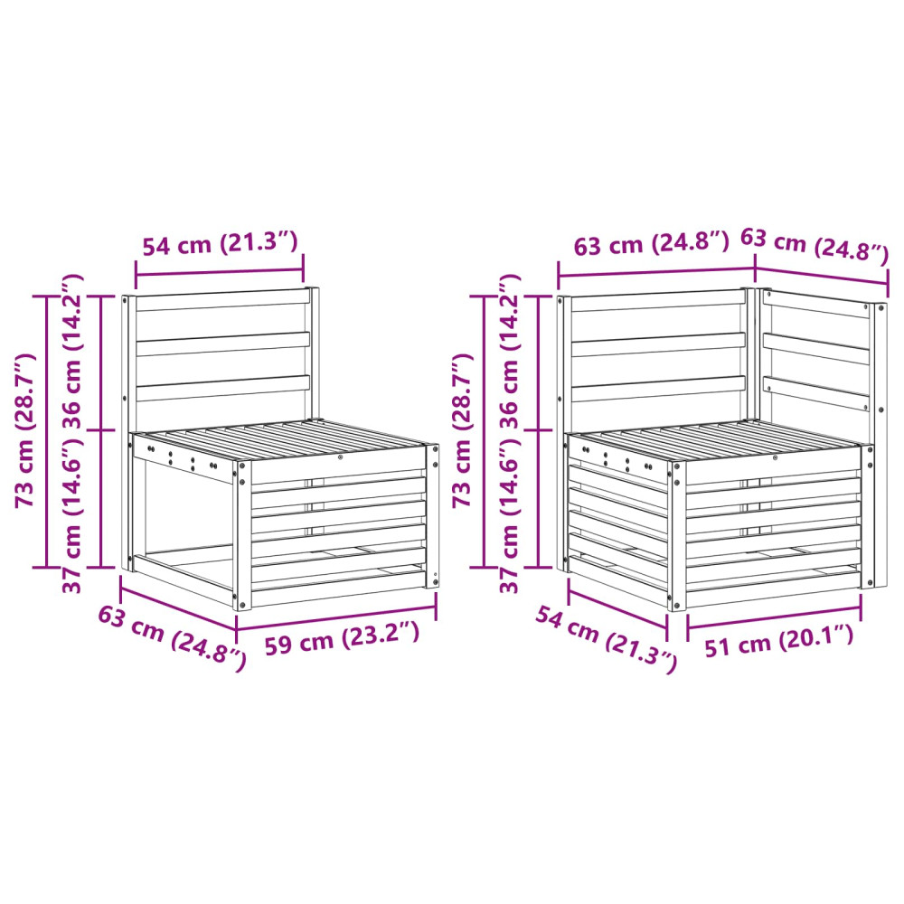 Produktbild för Sektionsoffgrupp 9 pcs Naturfärg
