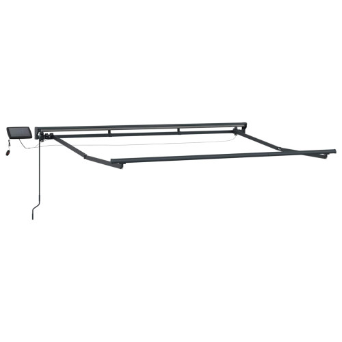 vidaXL Manuell markisram med LED-lampor Antracit 3 x 2,5 m Aluminium