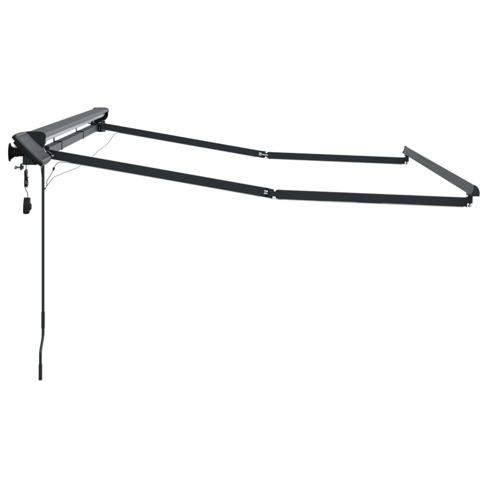 Produktbild för Manuell markisram med LED-lampor Antracit 3 x 2,5 m Aluminium