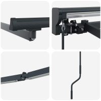 Produktbild för Manuell markisram med LED-lampor Antracit 3 x 2,5 m Aluminium