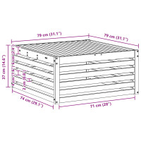Produktbild för Utomhuspall Naturfärg 79 x 79 x 37 cm Massivt Akaciaträ