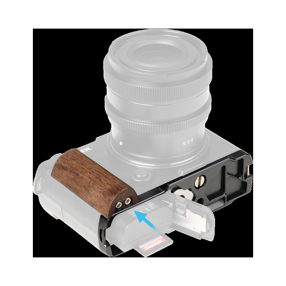 Produktbild för SmallRig 5945 L-Shaped Mount Plate with Wooden Handle for Panasonic S9