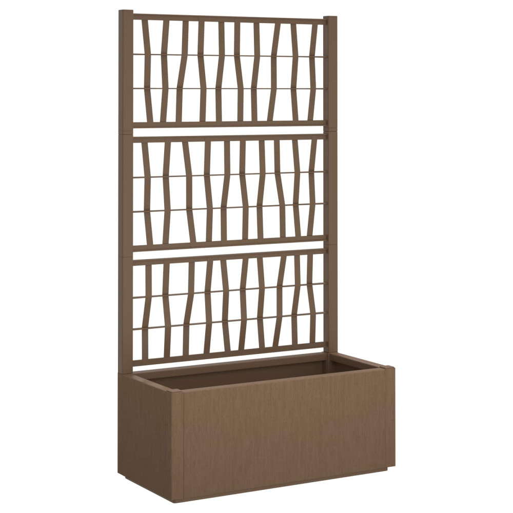 Produktbild för Trädgårdsplanterare med trellis Brun 80 x 36 x 140 cm PP