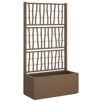 Produktbild för Trädgårdsplanterare med trellis Brun 80 x 36 x 140 cm PP