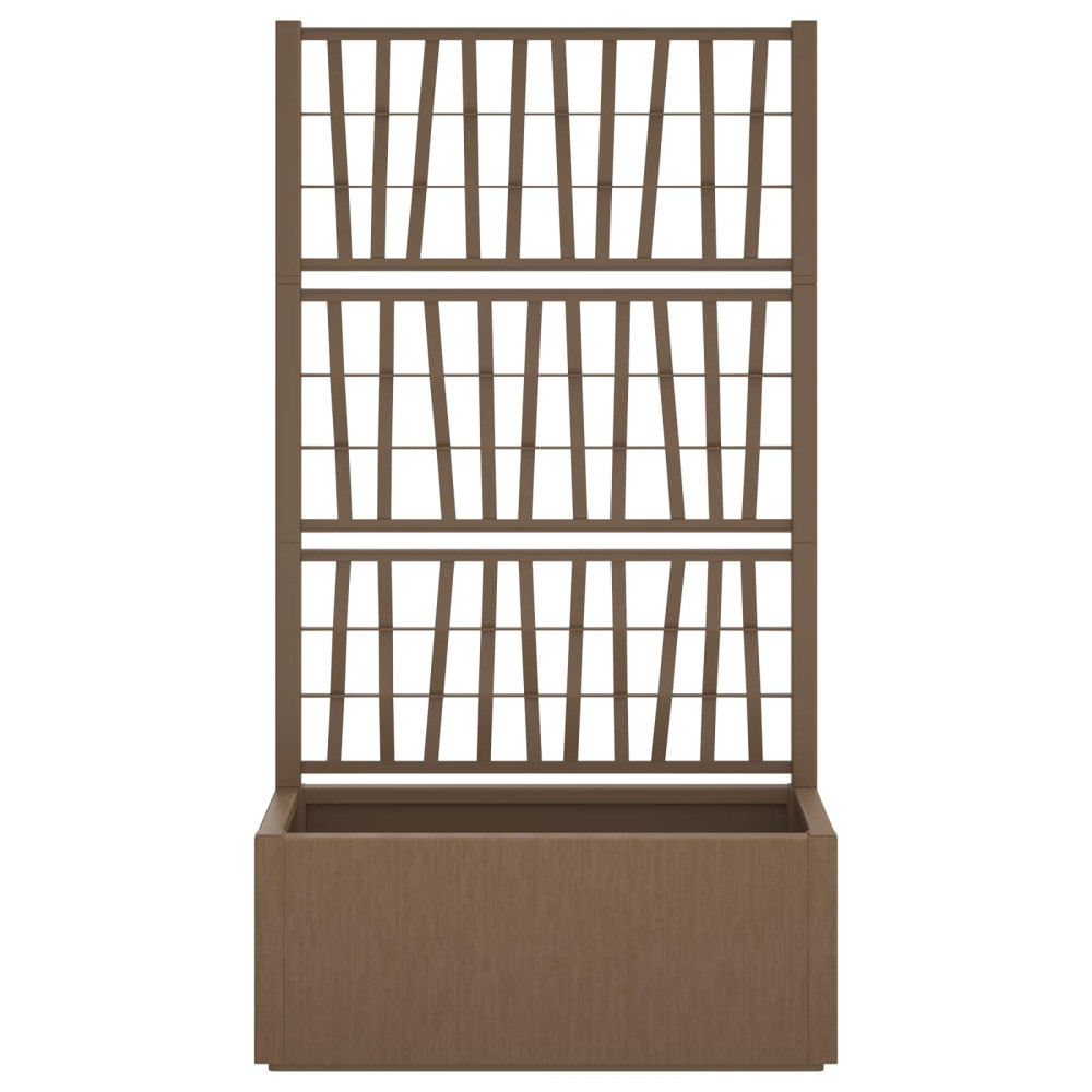 Produktbild för Trädgårdsplanterare med trellis Brun 80 x 36 x 140 cm PP