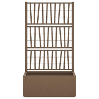 Produktbild för Trädgårdsplanterare med trellis Brun 80 x 36 x 140 cm PP