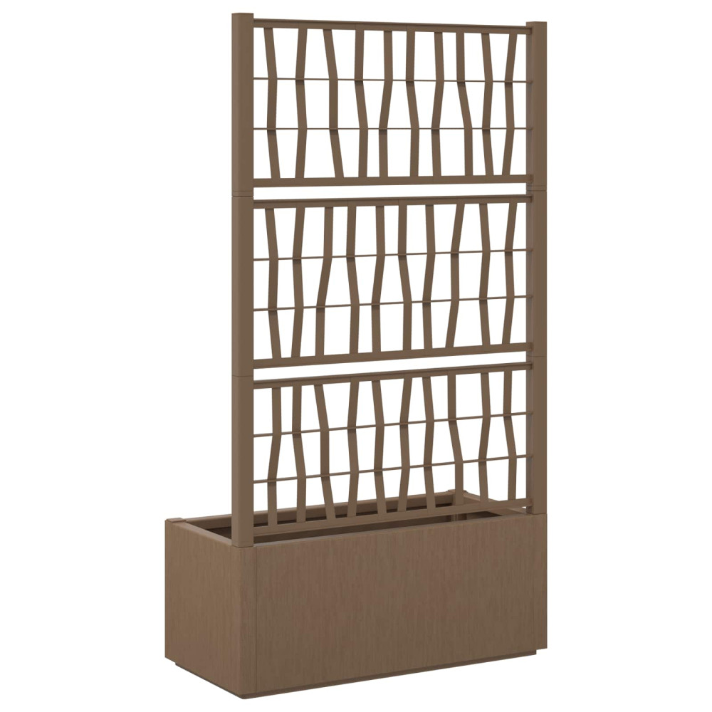 Produktbild för Trädgårdsplanterare med trellis Brun 80 x 36 x 140 cm PP