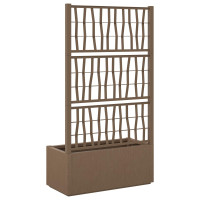 Produktbild för Trädgårdsplanterare med trellis Brun 80 x 36 x 140 cm PP