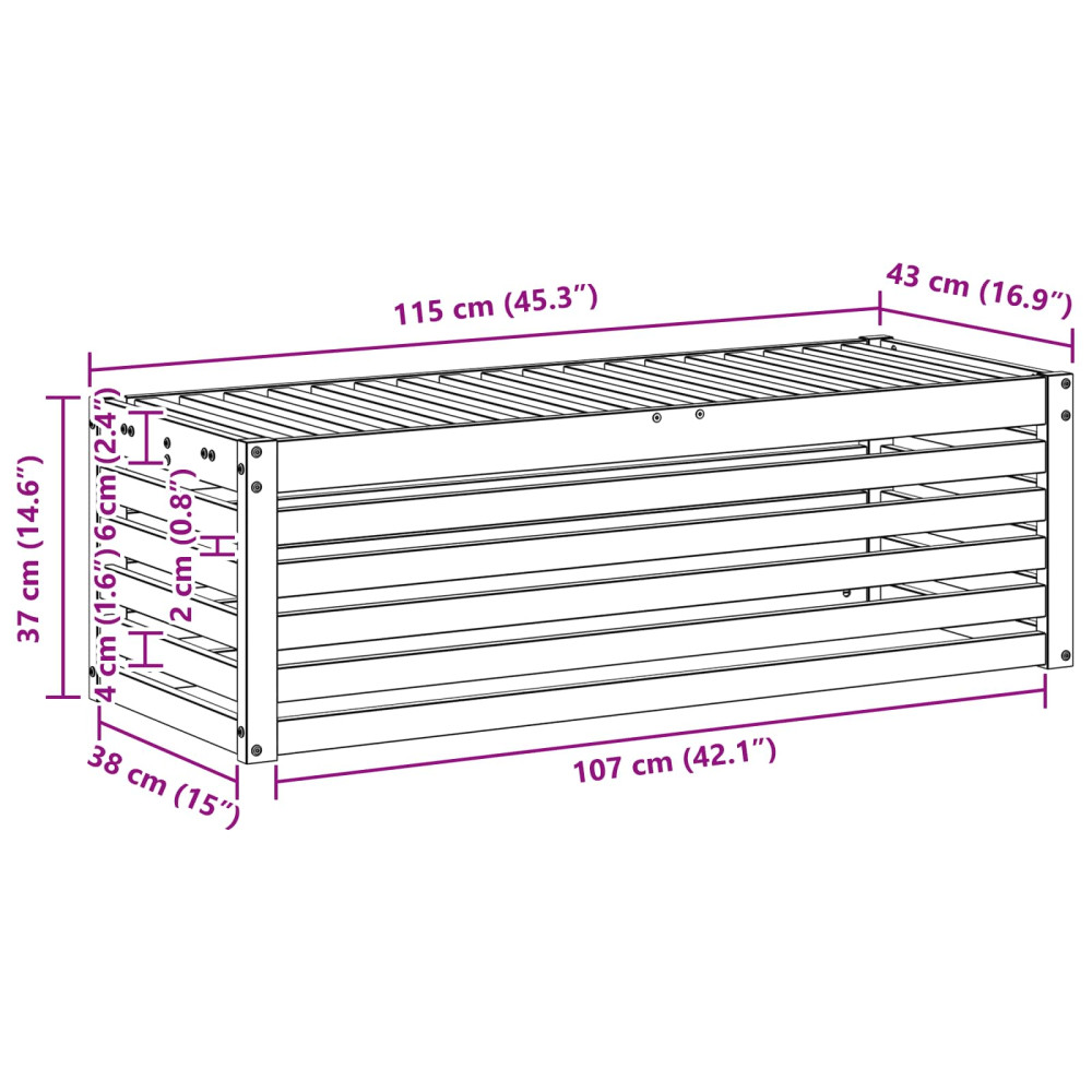 Produktbild för Utomhuspall Naturfärg 115 x 43 x 37 cm Massivt Akaciaträ