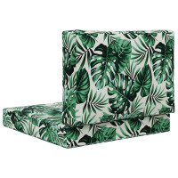 Produktbild för Utomhus Soffa Kudde 2 pcs Bladmönster Polyester