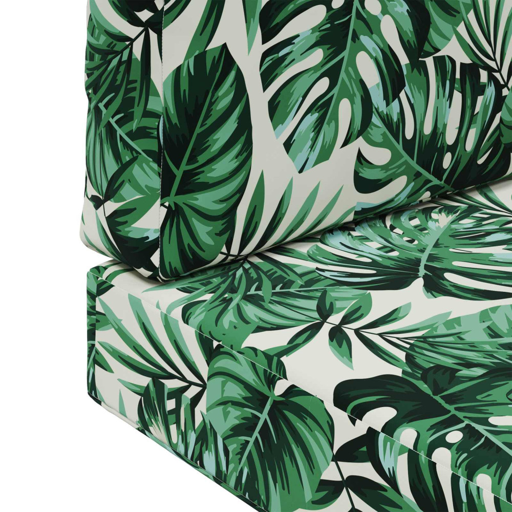 Produktbild för Utomhus Soffa Kudde 2 pcs Bladmönster Polyester