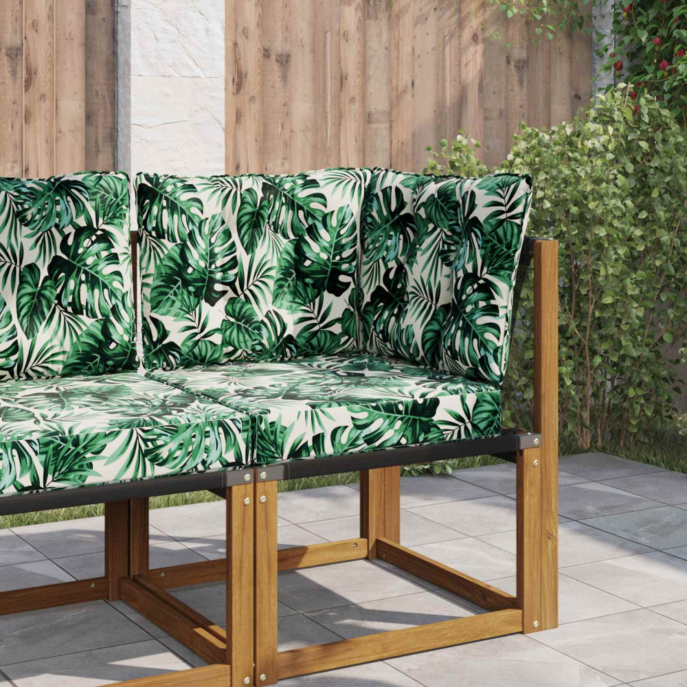 Produktbild för Utomhus Soffa Kudde 3 pcs Bladmönster Polyester