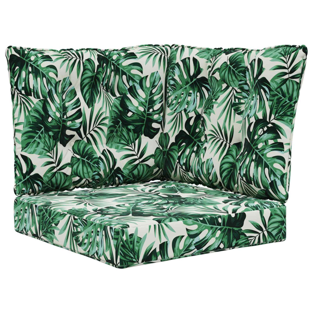Produktbild för Utomhus Soffa Kudde 3 pcs Bladmönster Polyester