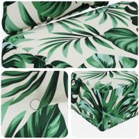 Produktbild för Utomhus Soffa Kudde 3 pcs Bladmönster Polyester